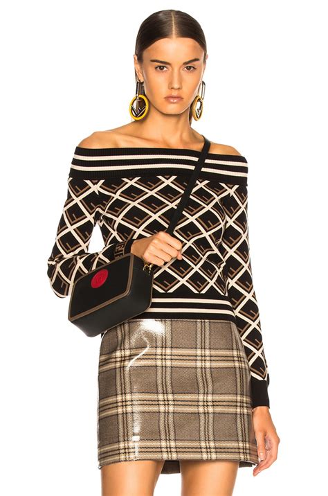 fendi off the shoulder sweater set